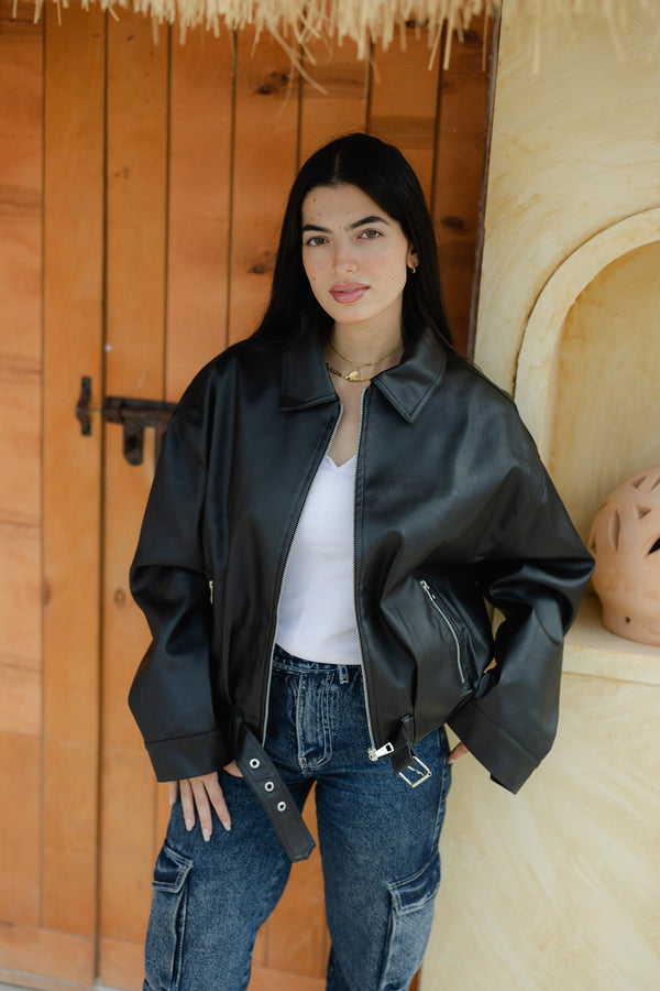 Leather Jacket-Black