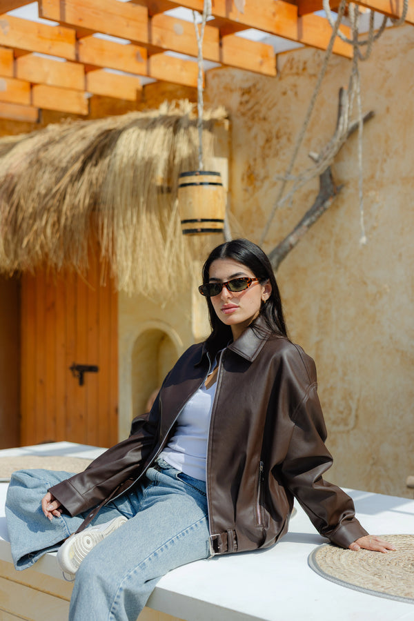 Leather Jacket-Dark Brown