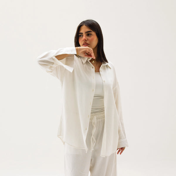 Pure linen shirt-White