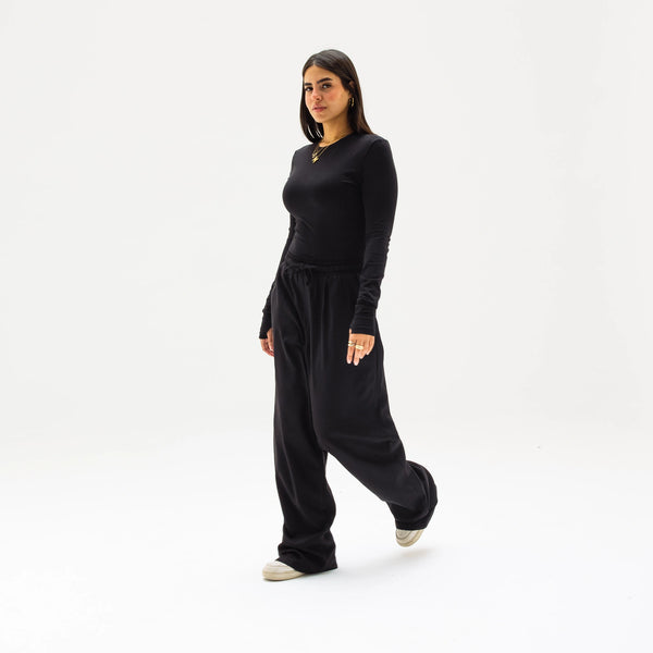 Linen Pants-Black