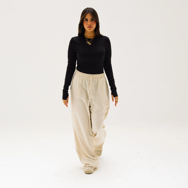 Linen Pants-Biege