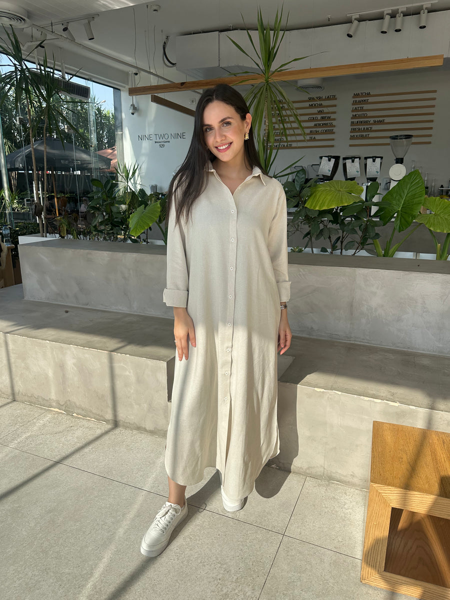 Long Shirt Linen - Beige
