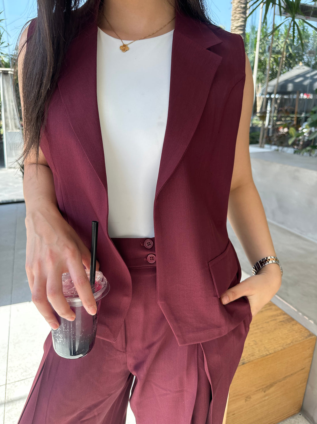 Power Suit 2 Piece - Burgundy