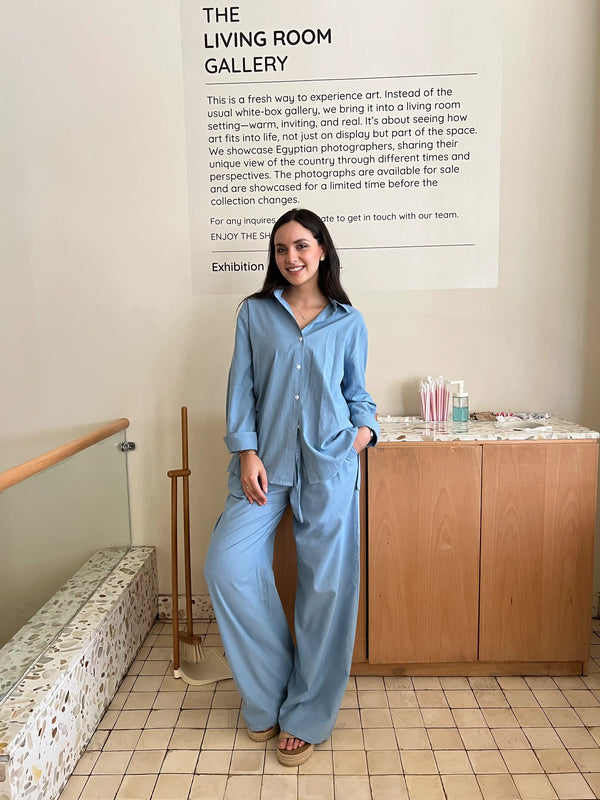 Pure Linen Set-Blue