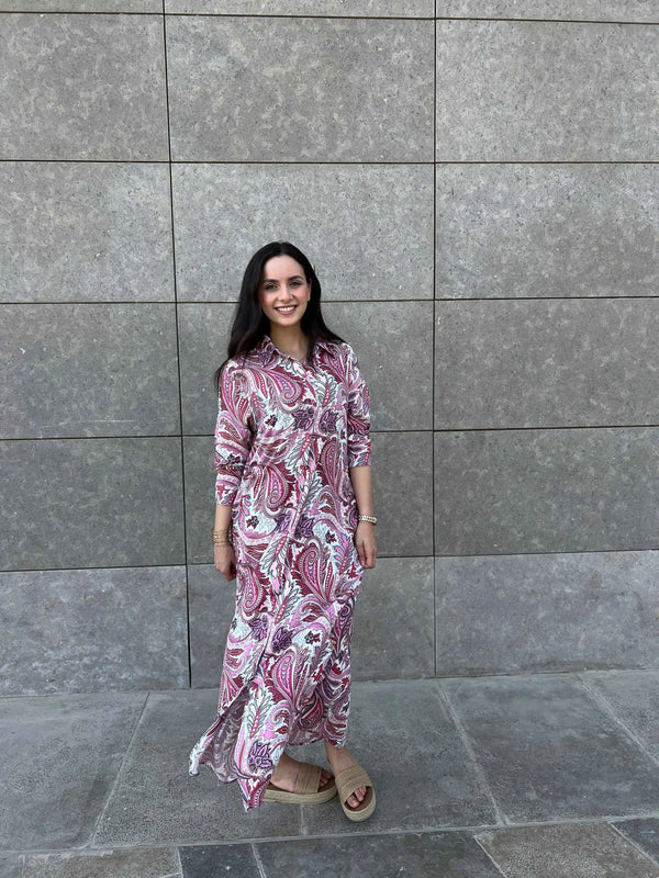 Long Shirt Linen  - Paisley Print