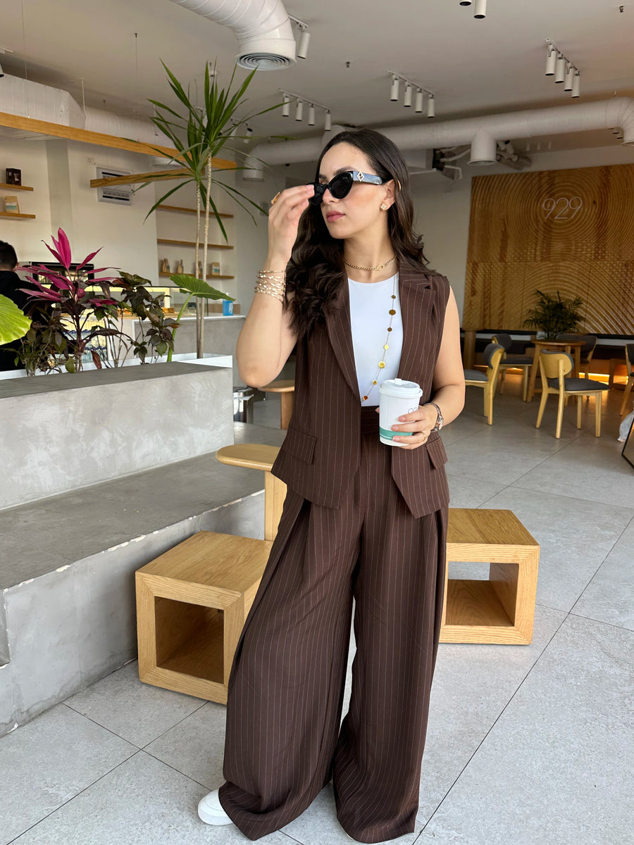 Women's Suit 2 Piece - Brown