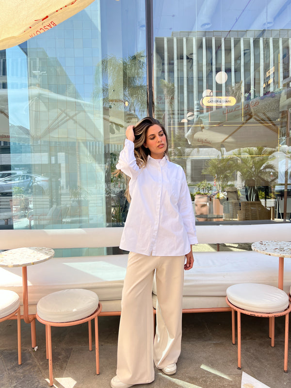 Cotton Gabardine shirt - White