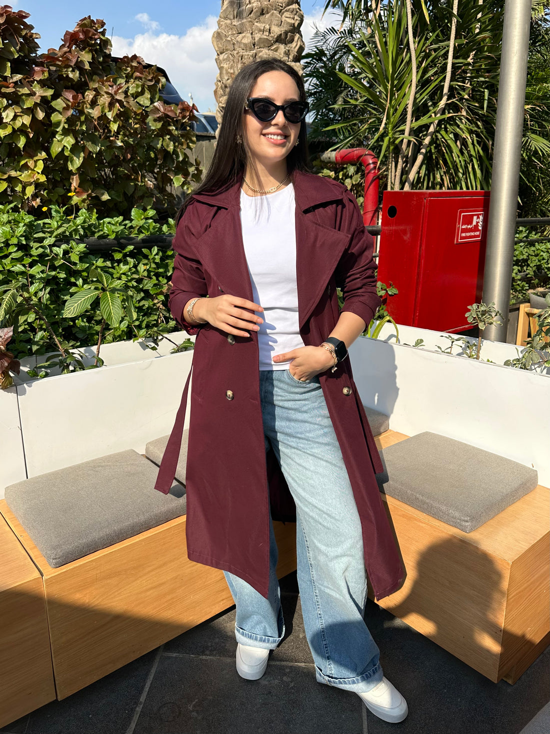 Trench Coat Burgundy