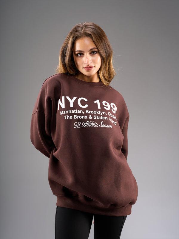 Oversized Sweatshirt-Dark Brown