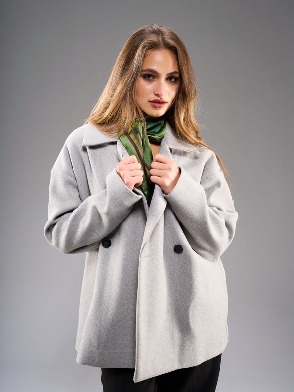 Wool Oversized Coat-Grey