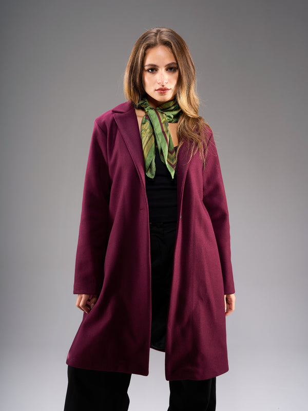 Felt Coat-Burgundy